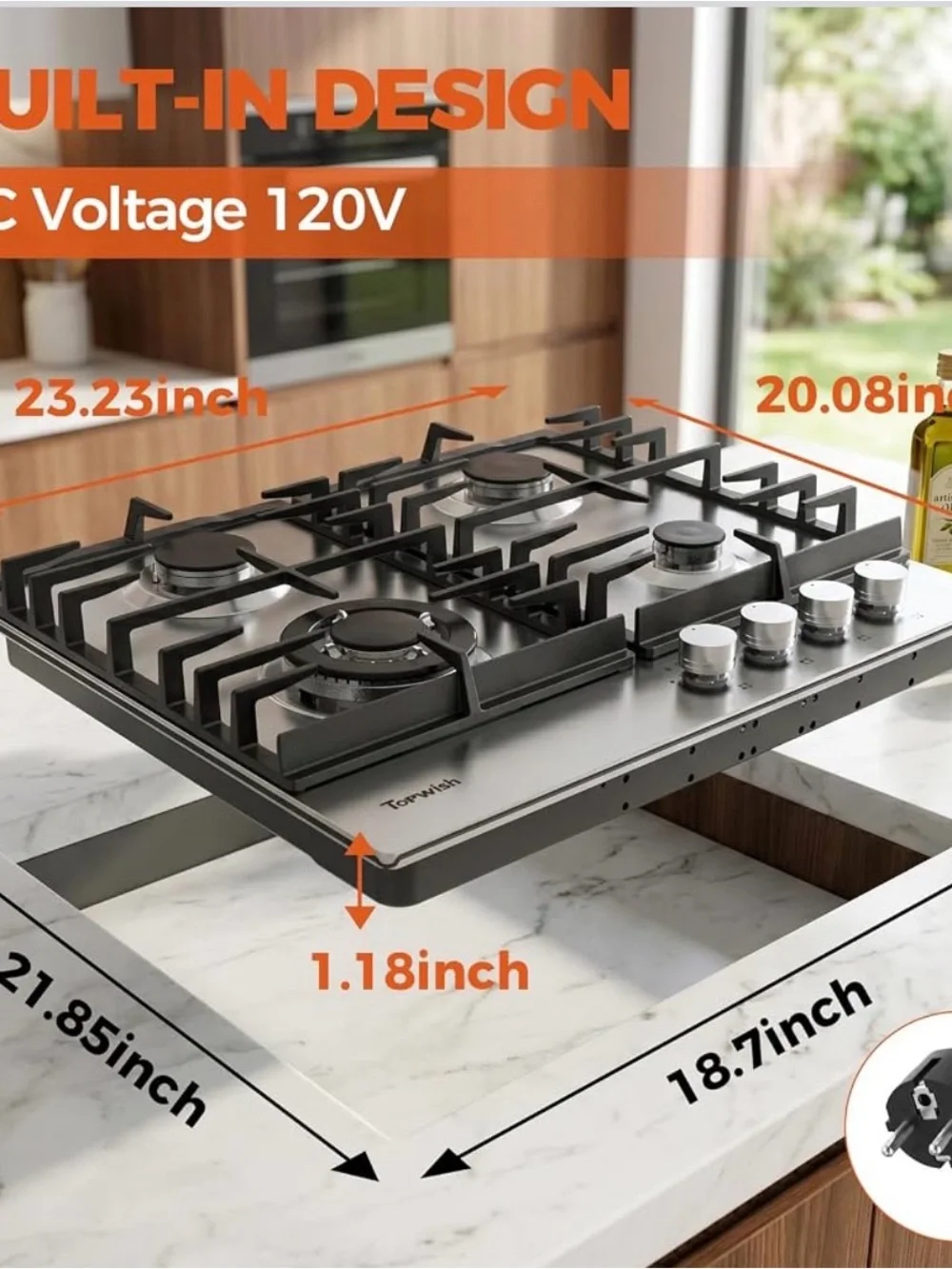BNIB 24 Inch Gas Cooktop, 4 Burners 27,400 BTU Built-in Gas Stove Top